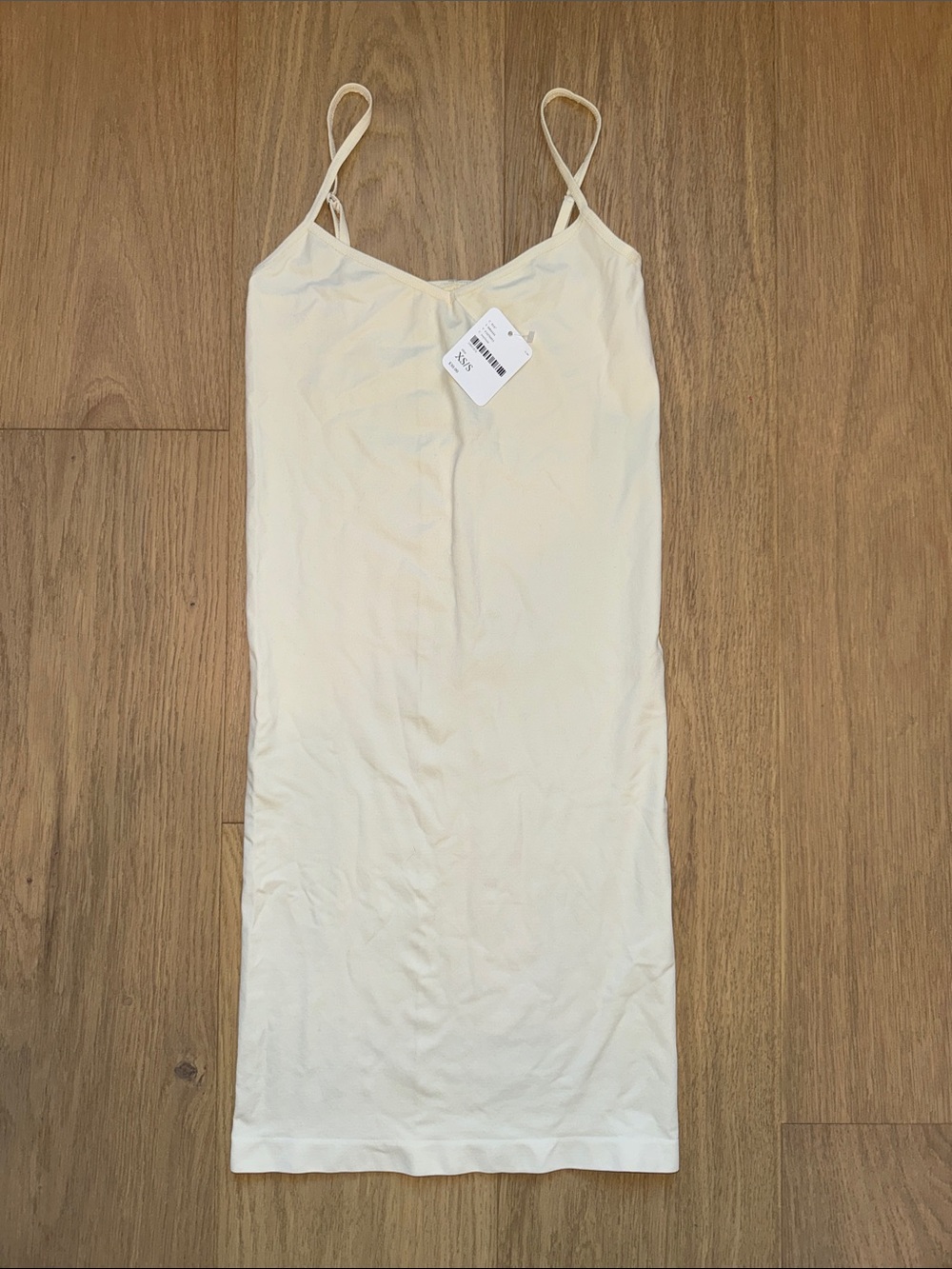 Free People Cream Slip Dress with Adjustable Straps